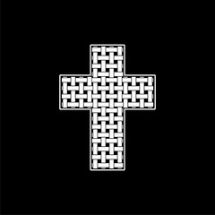 Canvas Print - Cross icon isolated on dark background