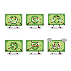 Wall Mural - Money cartoon character with various angry expressions