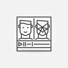 Fototapete - Online Deepfakes or Deep Fakes Video outline vector concept icon or design element