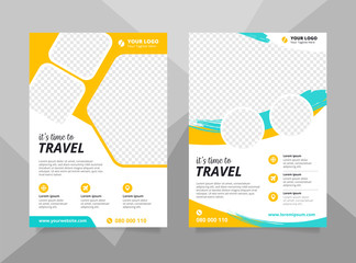 Vacation travel brochure flyer design template. Summer brochure template
