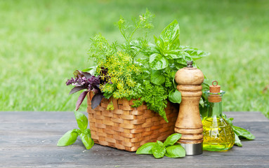 Sticker - Various herbs in basket