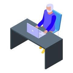 Poster - Man retirement freelancer icon. Isometric of man retirement freelancer vector icon for web design isolated on white background