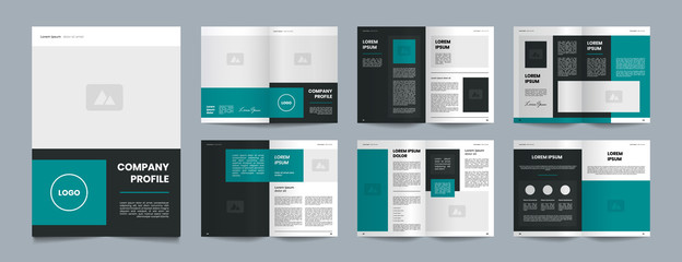 Wall Mural - simple green company profile brochure design