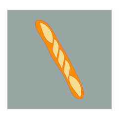 Wall Mural - French baguette loaf, vector icon