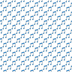 Aufkleber - Creative Music Seamless Pattern or Background with Blue Musical Note icon
