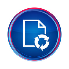 Document process icon silky blue round button aqua design illustration