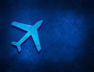 Wall Mural - Plane icon artistic abstract blue grunge texture background