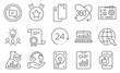 © blankstock - Set of Technology icons, such as Web analytics, Motherboard. Diploma, ideas, save planet. Chemistry lab, Mobile like, Hdd. Smartphone, Internet, Report document. Vector