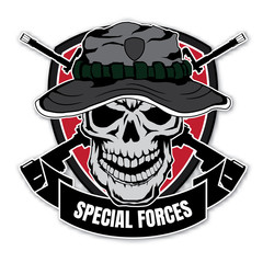 skull head with wings for military badges, printing on t-shirts. vector logos collection.