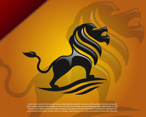 Wall Mural - simple Abstract brave elegant lion king stand logo, symbol design illustration