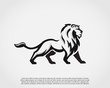 Elegant stand lion drawing art logo symbol design illustration