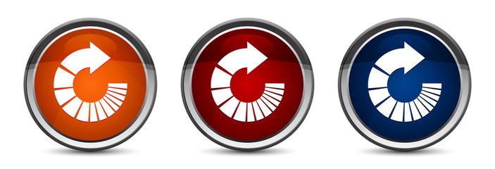 Wall Mural - Rotate arrow icon exclusive blue red and orange round button design set