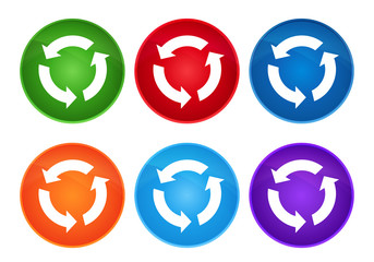 Wall Mural - Refresh icon super round button set glass design