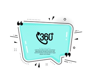 Aufkleber - 360 degree icon. Quote speech bubble. VR technology simulation sign. Panoramic view symbol. Quotation marks. Classic 360 degree icon. Vector
