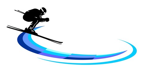 Skiing sport graphic - 144