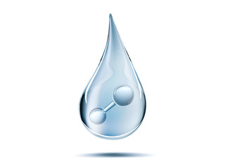 Wall Mural - h2 molecule symbol with water drop