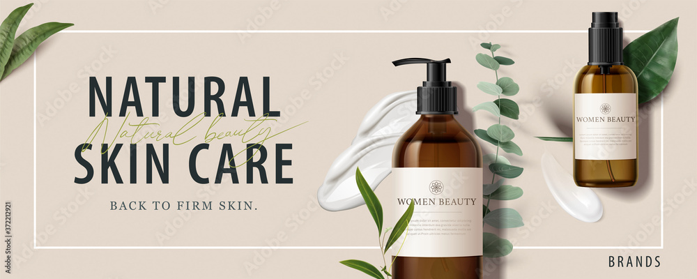 Ad banner for beauty product - obrazy, fototapety, plakaty 