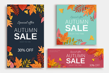 autumn foliage cover template