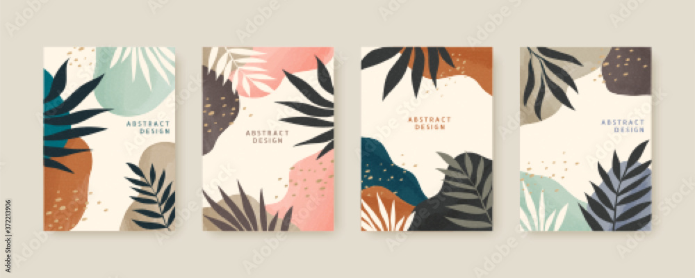 Nordic style cover template set - obrazy, fototapety, plakaty 