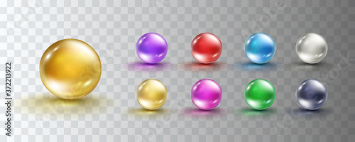 Fotomural Glass ball set isolated on transparent background