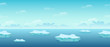 Floating ice floes in sea. Blocks of ice floating from arctic cold compressed snow global climate warming northern water landscape huge white polygon on blue background vector water.