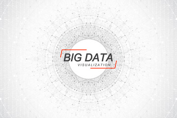 Fototapete - Big data visualization. Big data machine learning algorithms. Data array visualization. Visual information complexity. Futuristic analysis of infographics Information. Vector illustration.