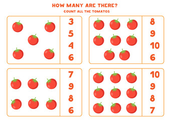 Count all red tomatoes and find right answer.