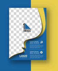 Wall Mural - Business flyer with space of image & logo- Brochure magazine cover page & poster template, vector illustration.