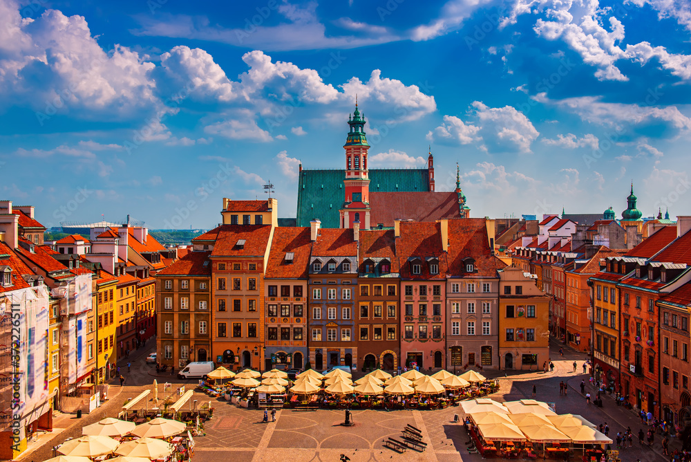 Market square in Warsaw - obrazy, fototapety, plakaty 