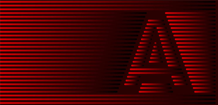 Alphabet A line art Text poster vector illustration Design.