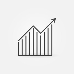 Poster - Line Chart with Arrow vector thin line concept simple icon or design element