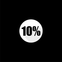 Poster - Ten discount percent tag icon isolated on dark background