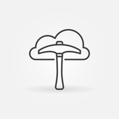Poster - Data Mining in Cloud Computing Technology vector line concept icon or design element