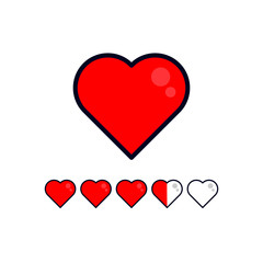 love rate heart icon vector eps