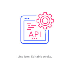 Aufkleber - Api line icon on white background. Editable stroke.