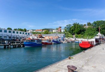 Wall Mural - fishing boats in the hrbor of Sassnitz on Ruegen Island in Germany