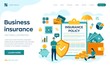 © iuriimotov - Business insurance. Concept of money protection, financial saving insurance, safe business economy. Colourful flat style vector illustration with characters and icons.