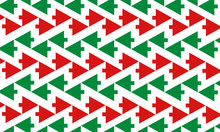 Red And Green Horizontal Arrow Pattern On White Background Vector