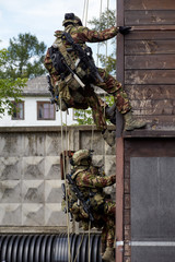 Wall Mural - Special forces soldiers storm the walls