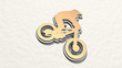 BMX CYCLIST 3D drawing icon, 3D illustration for bike and bicycle
