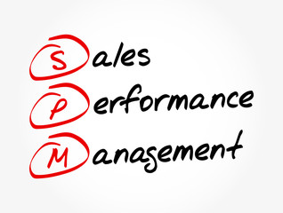 Aufkleber - SPM - Sales Performance Management acronym, business concept background