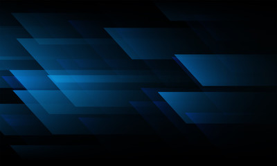 Poster - abstract blue speed geometric on black design modern futuristic technology background vector illustr