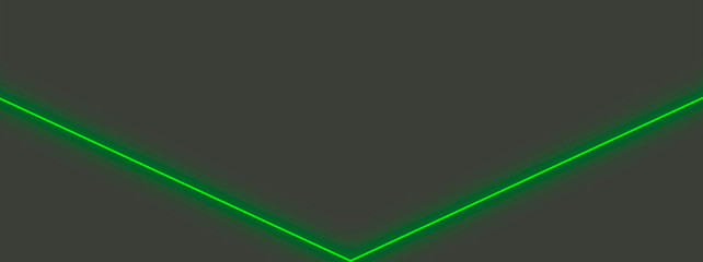 Canvas Print - abstract dark background with green neon line. geometric neon light illustration