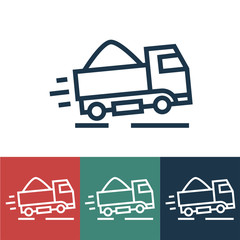 Wall Mural - Linear vector icon with truck