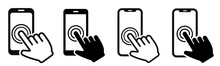 Smartphone Icon. Hand Touch Smartphone. Vector