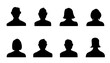 © form and form  - Silhouette head, avatar face, person icon people. Male and female profile. Vector illustration set