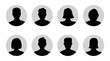 © form and form  - Silhouette head, avatar face, person icon people. Male and female profile. Vector illustration set