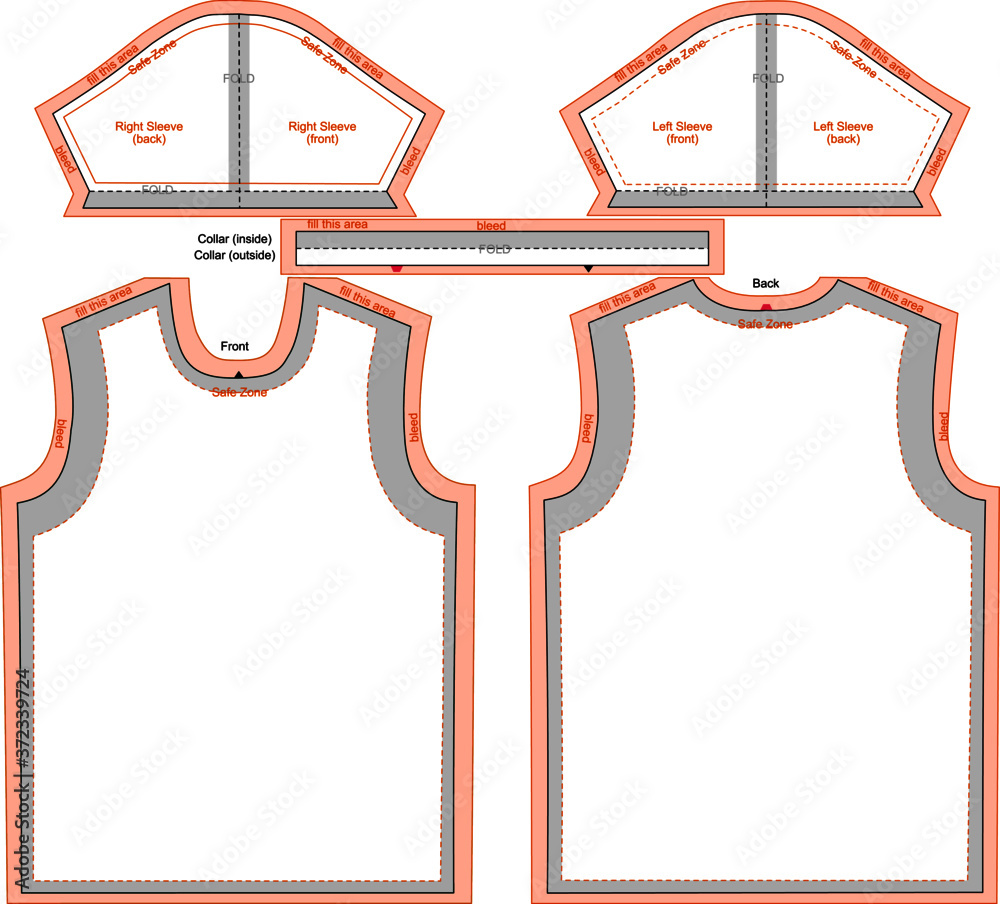 T-Shirt template that fits all over print on Teespring Stock Vector | Adobe Stock t-shirt-template-that-fits-all-over-print-on-teespring-stock-vector-adobe-stock