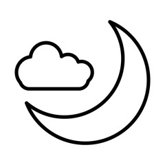 Wall Mural - night moon clouds sky cartoon linear icon design