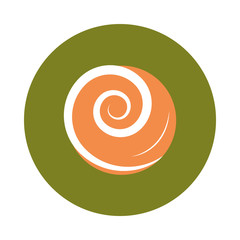 Sticker - abstract swirl orange color flat and block icon